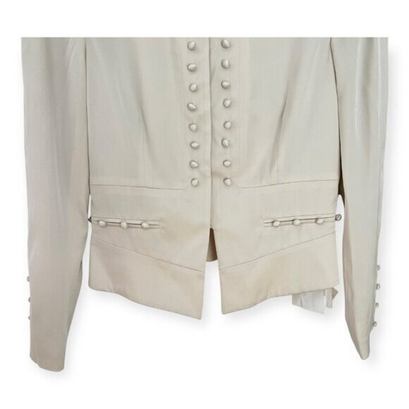 NWT Valentino Beige Silk Buttoned Fitted Blazer Jacket - Picture 3 of 9